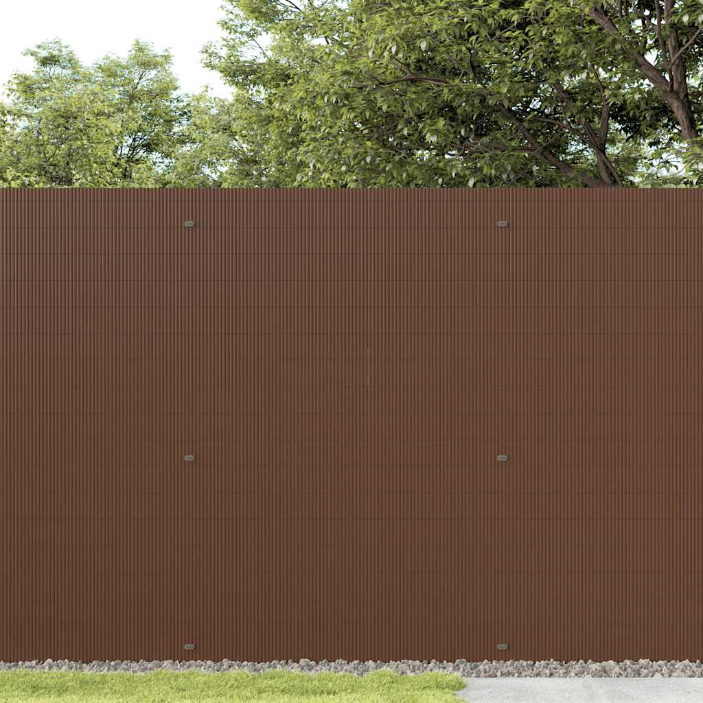 Recinzione da Giardino Bifacciale Marrone 1,8x3 m in PVC