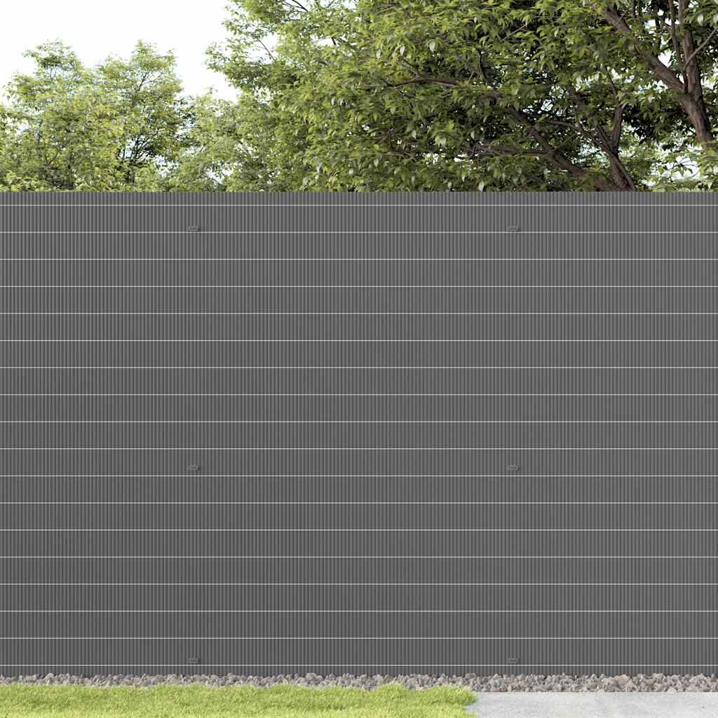 Recinzione da Giardino Bifacciale Grigia 1,8x3 m in PVC
