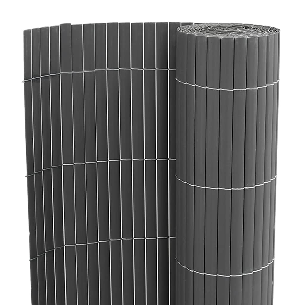 Recinzione da Giardino Bifacciale Grigia 1,8x5 m in PVC