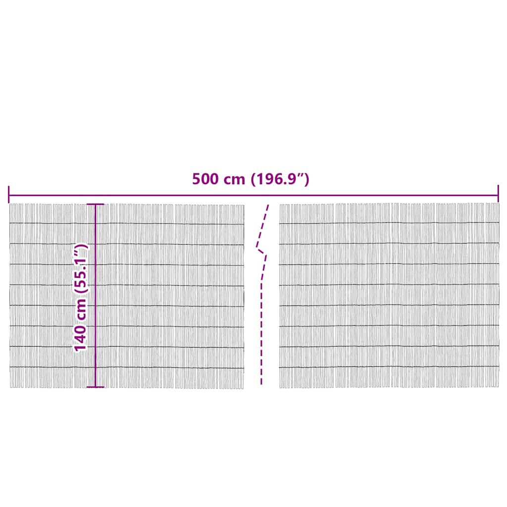 Recinzione per Giardino in Giunco Naturale 500 x 140 cm