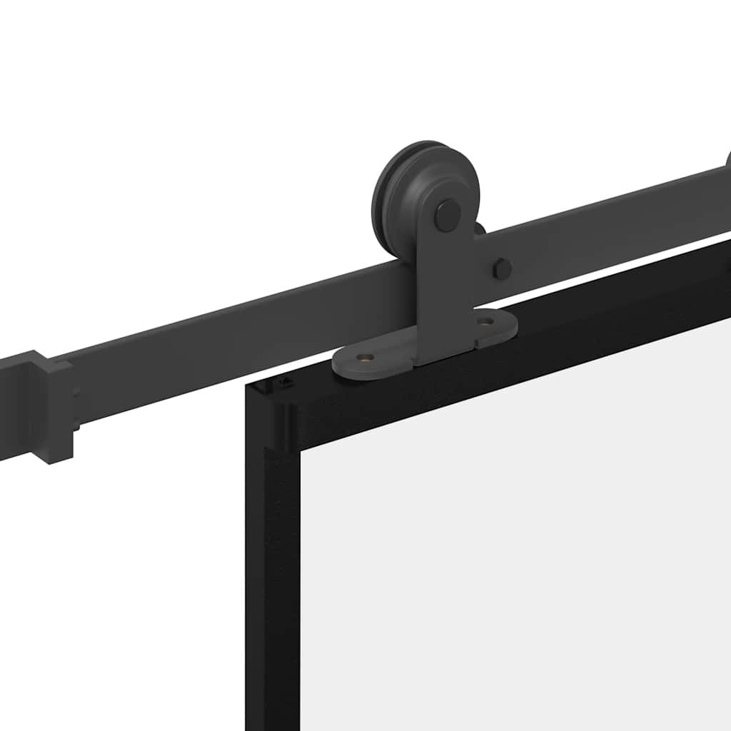 Porta Scorrevole in Vetro ESG e Alluminio 76x205cm con Ferramenta