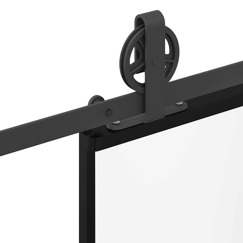 Porta Scorrevole in Vetro ESG e Alluminio 102x205 cm con Ferramenta