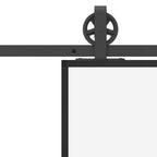 Porta Scorrevole in Vetro ESG e Alluminio 102x205 cm con Ferramenta
