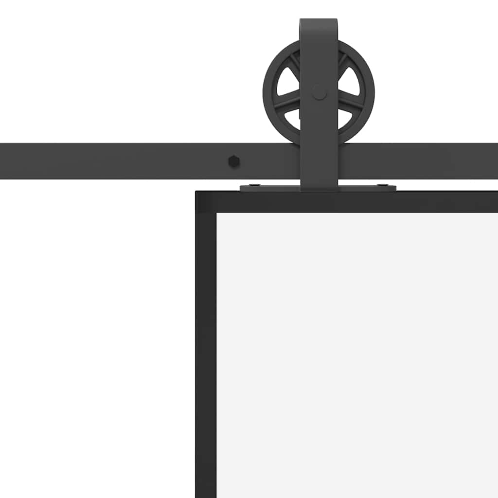 Porta Scorrevole in Vetro ESG e Alluminio 102x205 cm con Ferramenta