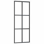 Porta Scorrevole in Vetro ESG e Alluminio 76x205cm con Ferramenta