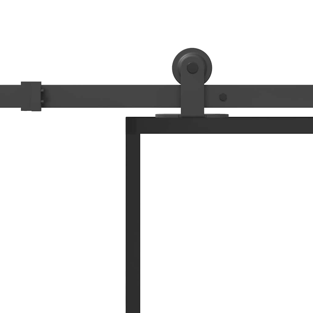 Porta Scorrevole in Vetro ESG e Alluminio 90x205 cm con Ferramenta