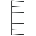 Porta Scorrevole in Vetro ESG e Alluminio 76x205 cm con Ferramenta