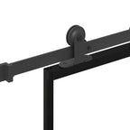 Porta Scorrevole in Vetro ESG e Alluminio 76x205 cm con Ferramenta