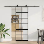 Porta Scorrevole in Vetro ESG e Alluminio 76x205cm con Ferramenta