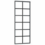 Porta Scorrevole in Vetro ESG e Alluminio 76x205cm con Ferramenta