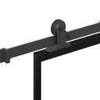 Porta Scorrevole in Vetro ESG e Alluminio 102x205 cm con Ferramenta