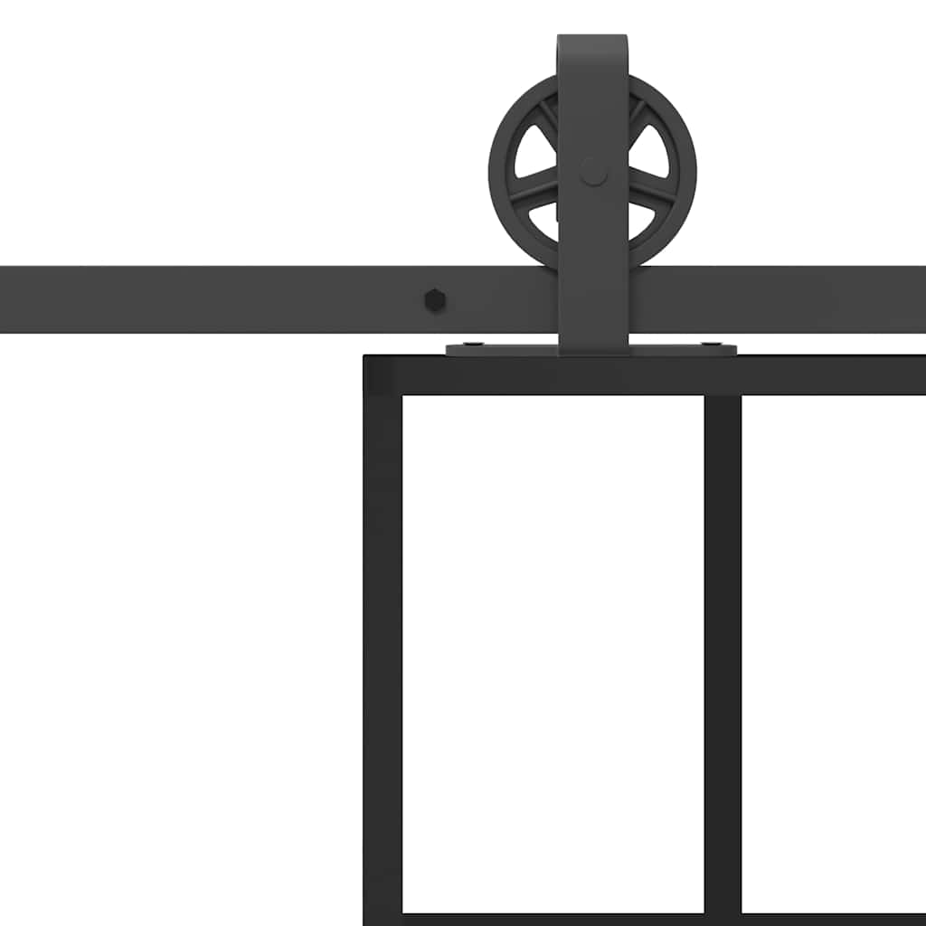 Porta Scorrevole in Vetro ESG e Alluminio 76x205cm con Ferramenta