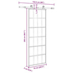Porta Scorrevole in Vetro ESG e Alluminio 76x205cm con Ferramenta