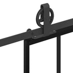 Porta Scorrevole in Vetro ESG e Alluminio 76x205 cm con Ferramenta