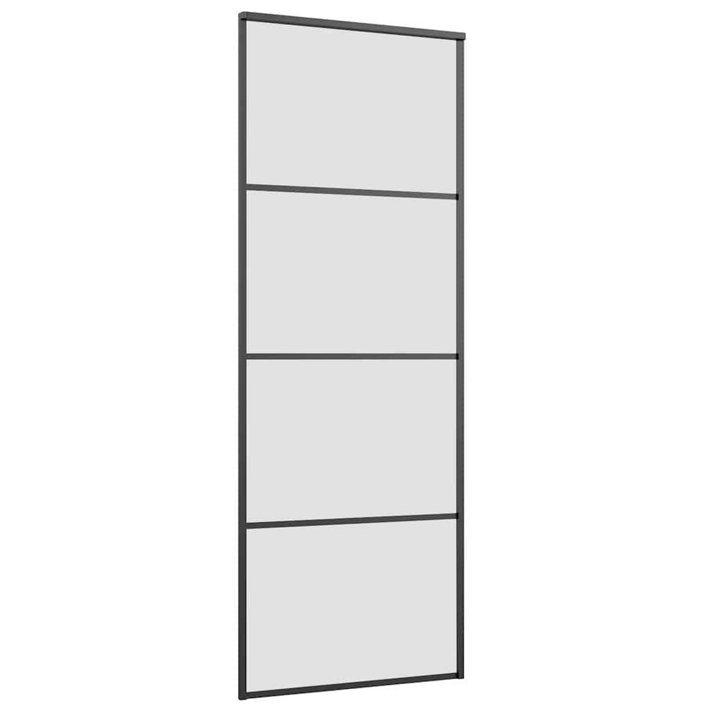 Porta Scorrevole in Vetro ESG e Alluminio 76x205cm con Ferramenta