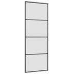 Porta Scorrevole in Vetro ESG e Alluminio 76x205cm con Ferramenta