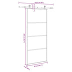 Porta Scorrevole in Vetro ESG e Alluminio 90x205 cm con Ferramenta