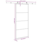 Porta Scorrevole in Vetro ESG e Alluminio 90x205cm con Ferramenta