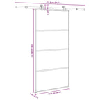 Porta Scorrevole con Ferramenta 102,5x205cm Vetro ESG Alluminio Nero