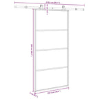 Porta Scorrevole in Vetro ESG e Alluminio 102,5x205 cm con Ferramenta