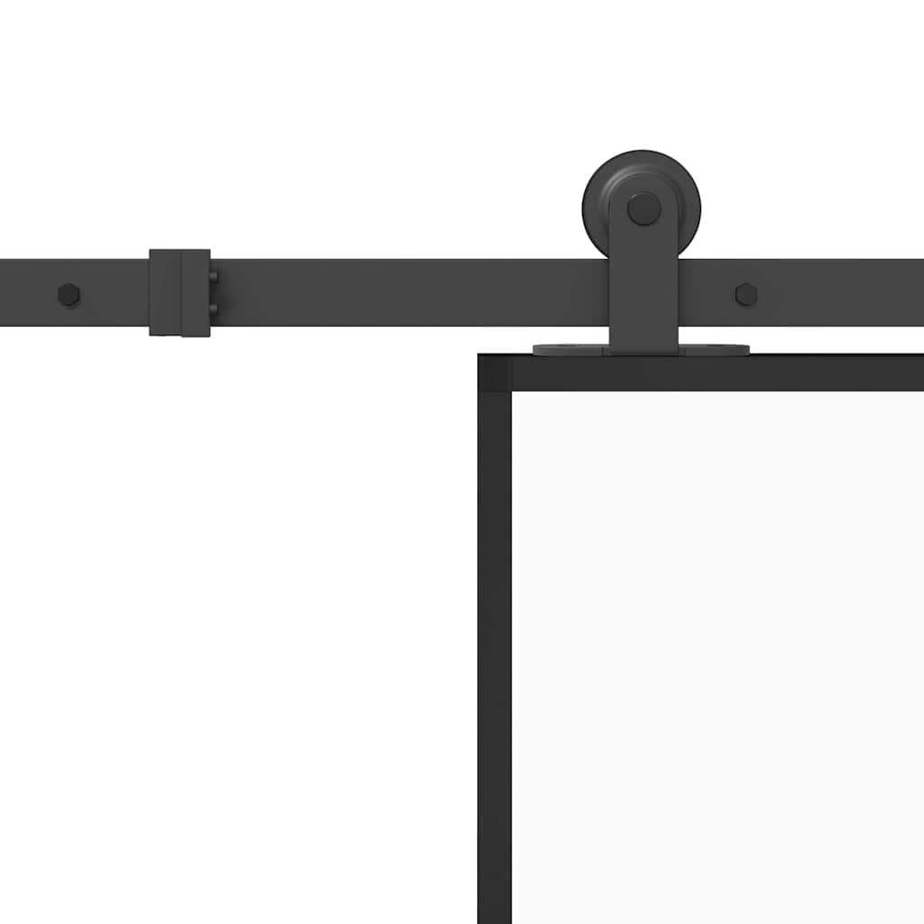 Porta Scorrevole in Vetro ESG e Alluminio 76x205 cm con Ferramenta