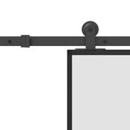 Porta Scorrevole in Vetro ESG e Alluminio 76x205cm con Ferramenta