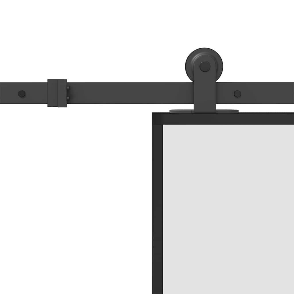Porta Scorrevole in Vetro ESG e Alluminio 76x205cm con Ferramenta