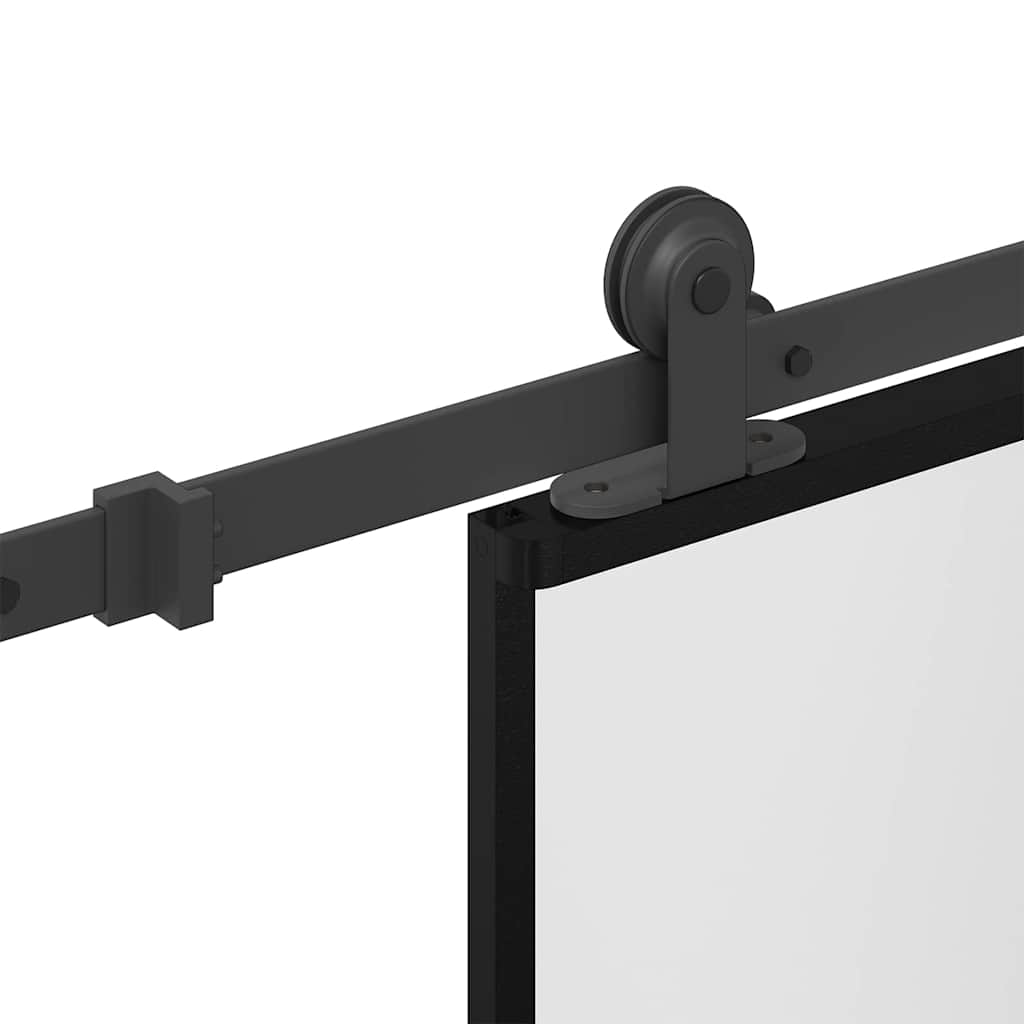 Porta Scorrevole in Vetro ESG e Alluminio 76x205cm con Ferramenta