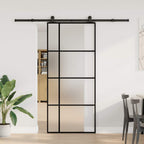 Porta Scorrevole in Vetro ESG e Alluminio 90x205 cm con Ferramenta
