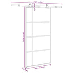 Porta Scorrevole in Vetro ESG e Alluminio 102,5x205 cm con Ferramenta