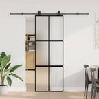 Porta Scorrevole in Vetro Temperato e Alluminio 76x205 cm