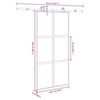 Porta Scorrevole Vetro Temperato Alluminio 102,5x205 cm