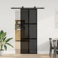 Porta Scorrevole in Vetro Temperato e Alluminio 76x205 cm