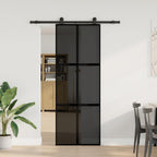 Porta Scorrevole in Vetro Temperato e Alluminio 76x205 cm