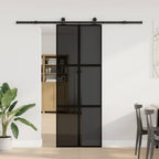 Porta Scorrevole in Vetro Temperato e Alluminio 76x205 cm