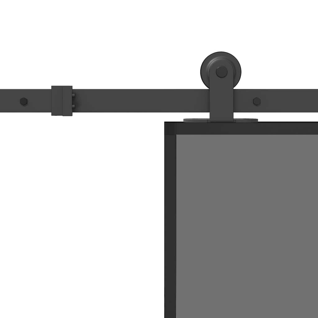 Porta Scorrevole in Vetro Temperato e Alluminio 90x205 cm