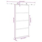 Porta Scorrevole in Vetro Temperato e Alluminio con Ferramenta 102,5 x 205 cm