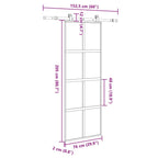 Porta Scorrevole Vetro Temperato Alluminio 76x205 cm