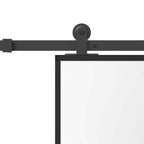 Porta Scorrevole in Vetro Temperato e Alluminio 76x205 cm