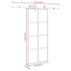 Porta Scorrevole in Vetro Temperato e Alluminio 90x205 cm