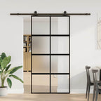 Porta Scorrevole in Vetro Temperato e Alluminio 102,5x205 cm