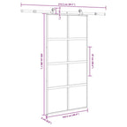 Porta Scorrevole in Vetro Temperato e Alluminio 102,5x205 cm