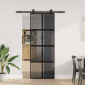 Porta Scorrevole in Vetro Temperato e Alluminio 76x205 cm