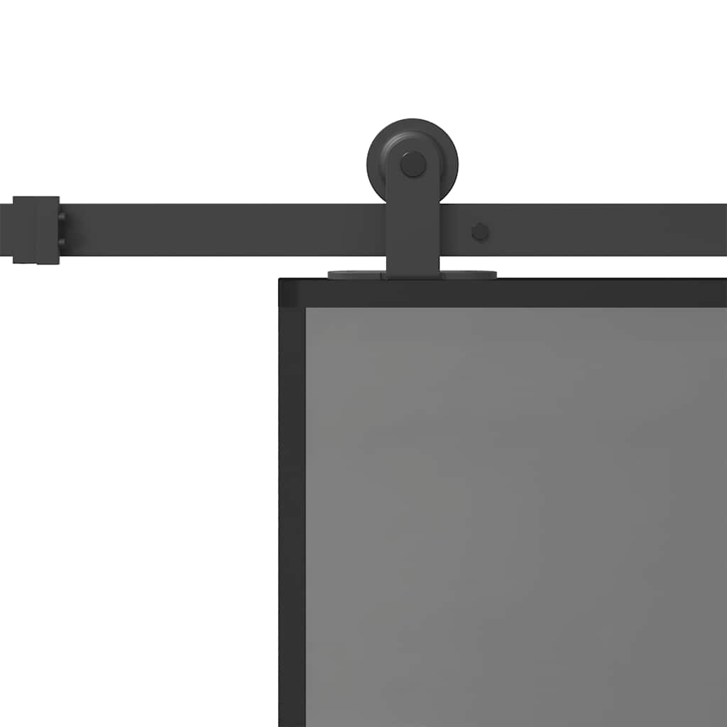 Porta Scorrevole in Vetro Temperato e Alluminio 76x205 cm