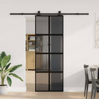 Porta Scorrevole in Vetro Temperato e Alluminio 76x205 cm