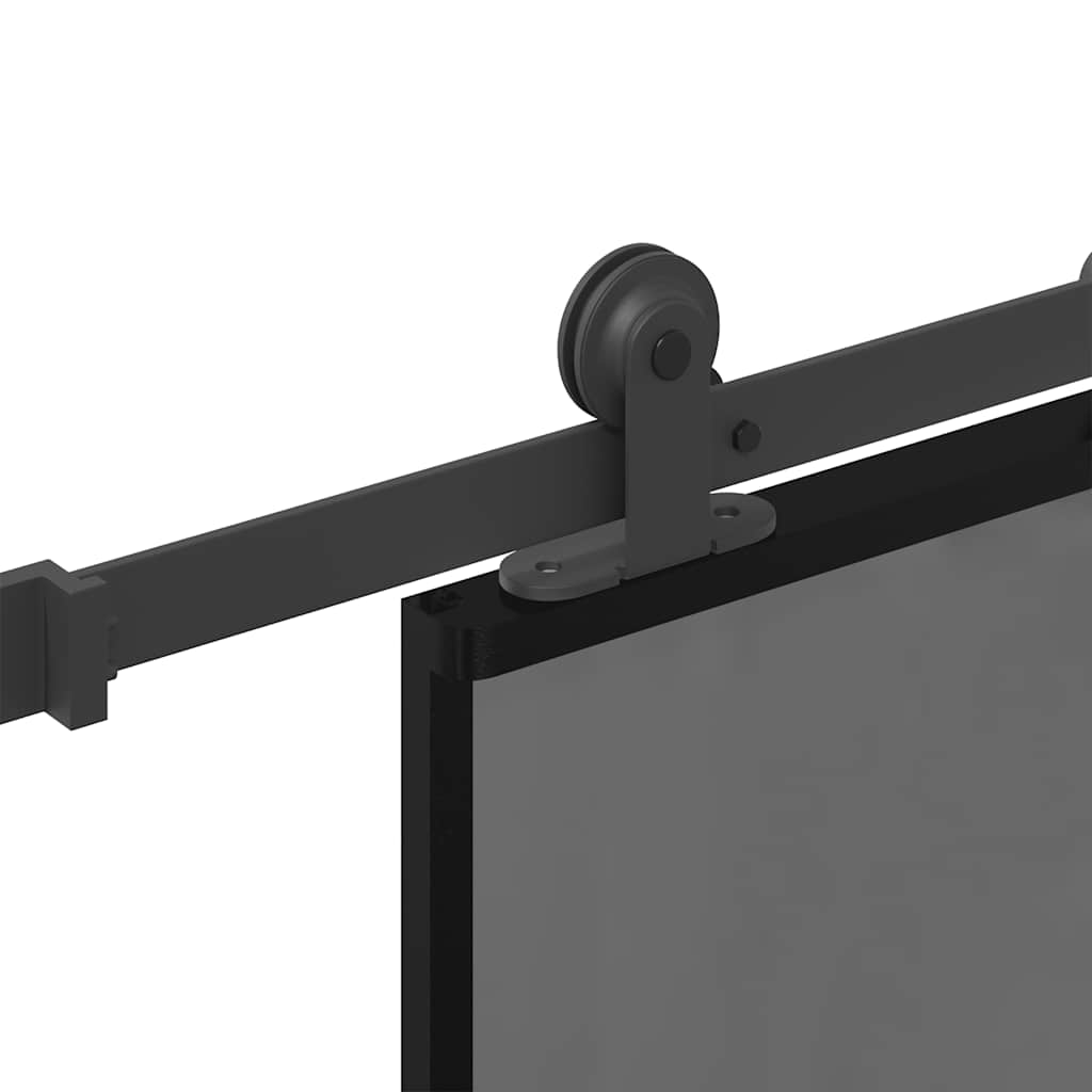 Porta Scorrevole in Vetro Temperato e Alluminio 76x205 cm