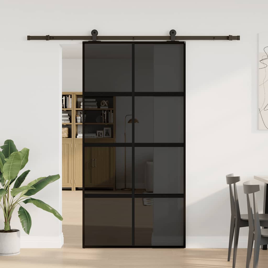 Porta Scorrevole Vetro Temperato Alluminio 102,5x205 cm
