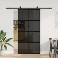 Porta Scorrevole Vetro Temperato Alluminio 102,5x205 cm