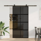 Porta Scorrevole Vetro Temperato Alluminio 102,5x205 cm