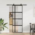 Porta Scorrevole in Vetro Temperato e Alluminio 76x205 cm